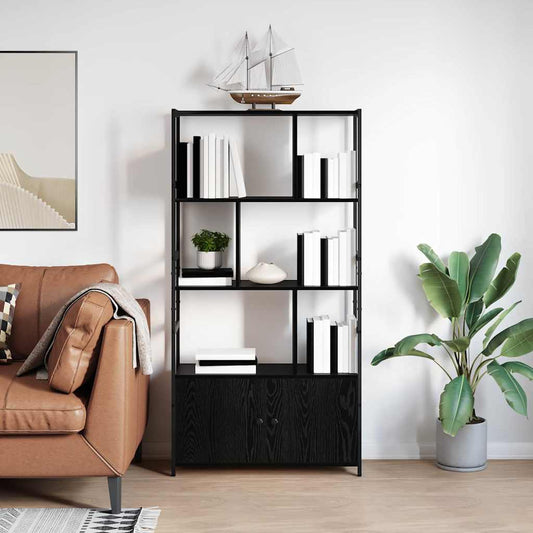 Bookshelf Black oak 80 x 30 x 155.5 cm Engineered wood