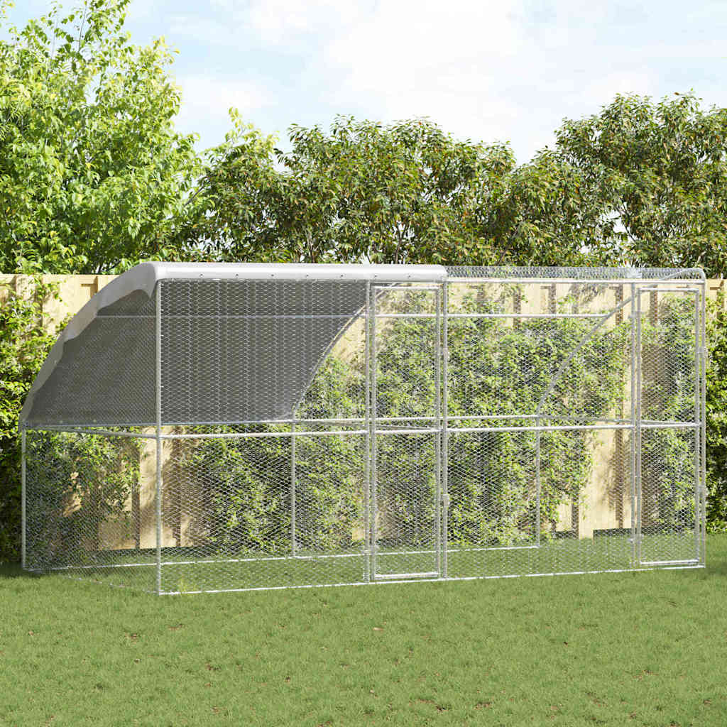 Chicken Cage Silver 400 x 200 x 198.5 cm Galvanised steel