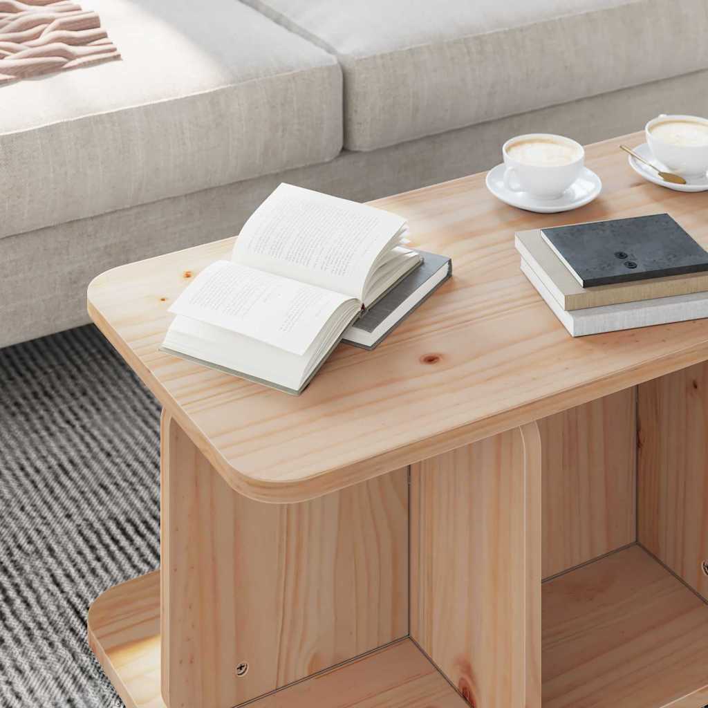Coffee Table Natural 80 x 39.5 x 33.5 cm Solid pine wood