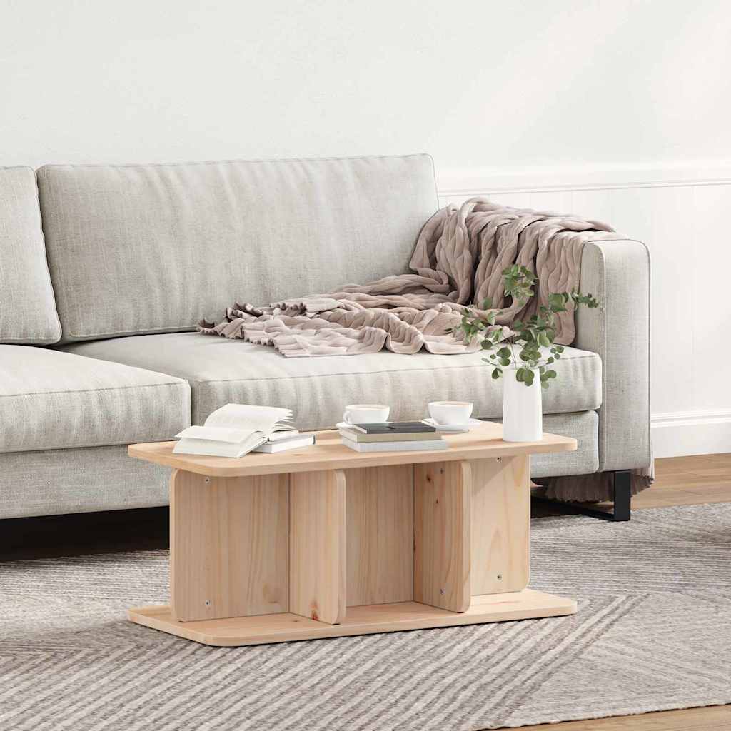 Coffee Table Natural 80 x 39.5 x 33.5 cm Solid pine wood