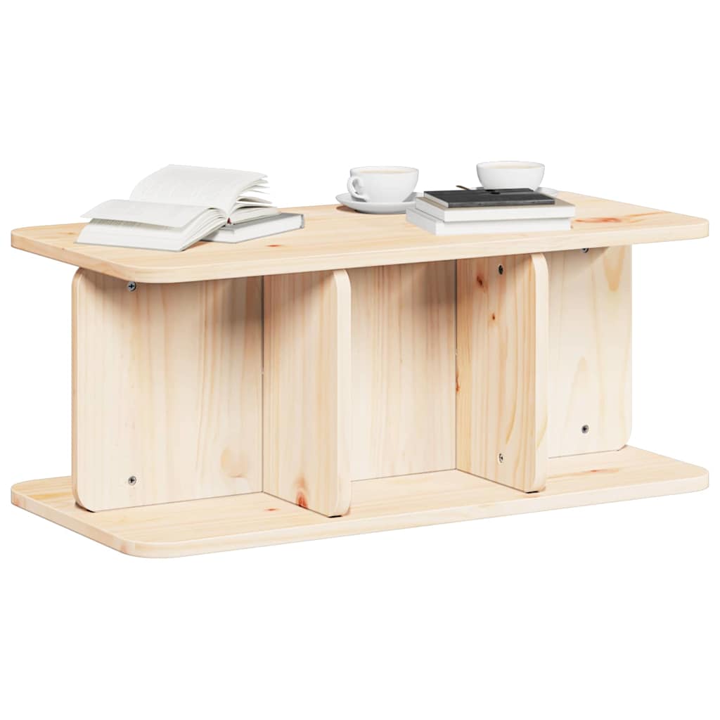 Coffee Table Natural 80 x 39.5 x 33.5 cm Solid pine wood