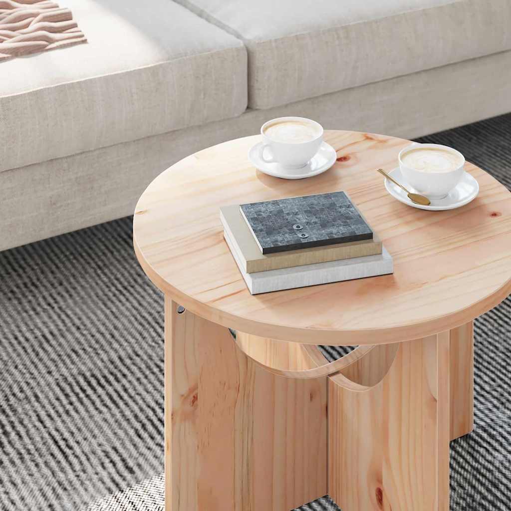 Coffee Table Natural 50 x 50 x 35 cm Solid pine wood