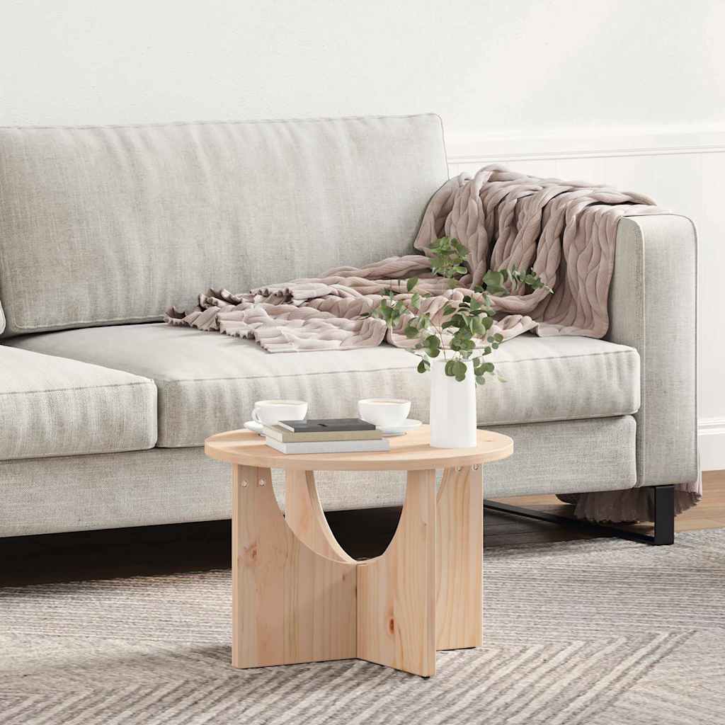 Coffee Table Natural 50 x 50 x 35 cm Solid pine wood
