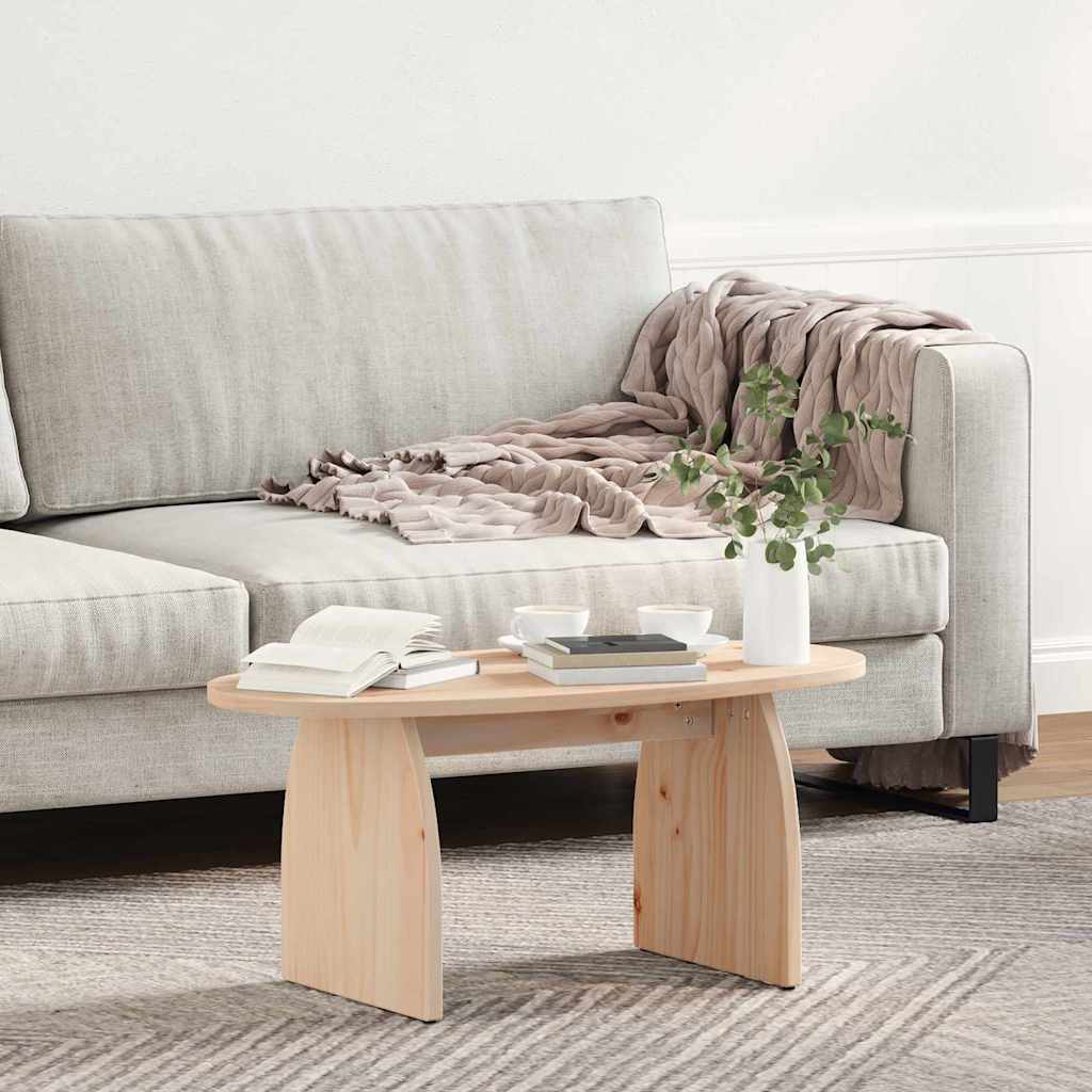 Coffee Table Natural 80 x 40 x 35 cm Solid pine wood