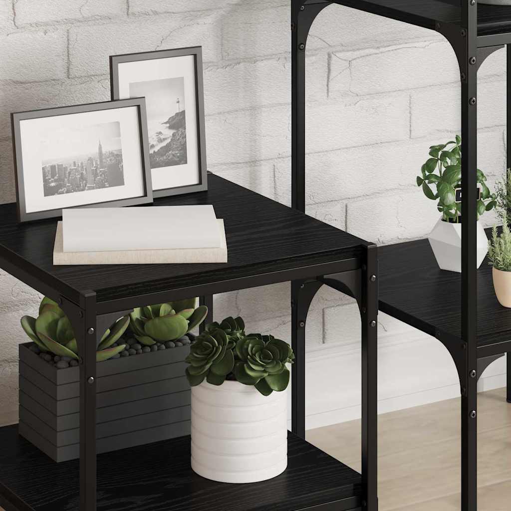 Bookshelf Board 4 pcs Black 40 x 40 x 1.5 cm Engineered wood