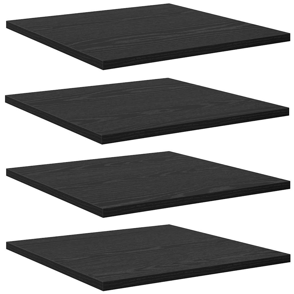 Bookshelf Board 4 pcs Black 40 x 40 x 1.5 cm Engineered wood