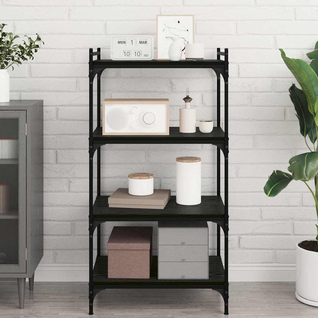 Bookshelf Board 4 pcs Black 60 x 40 x 1.5 cm Engineered wood