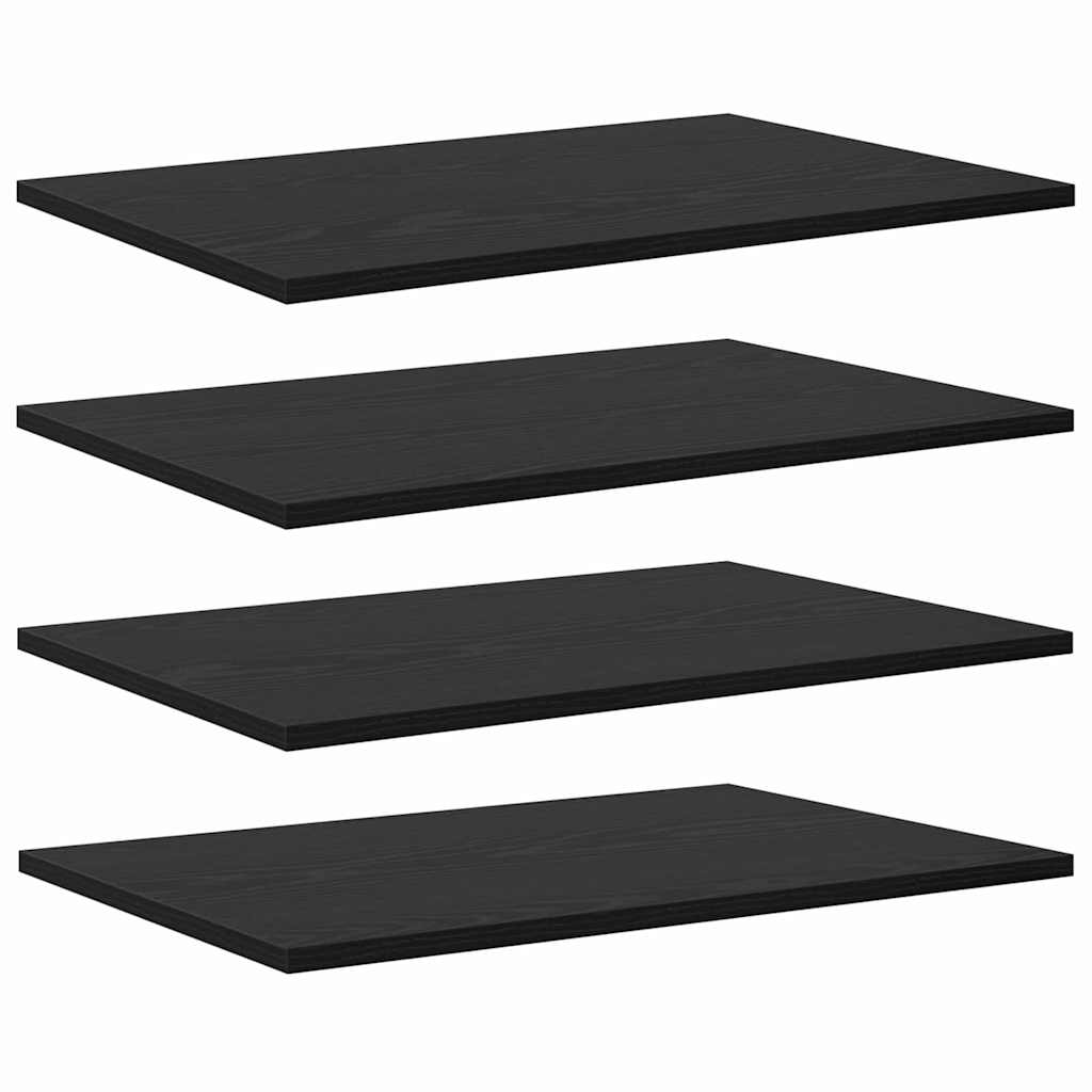 Bookshelf Board 4 pcs Black 60 x 40 x 1.5 cm Engineered wood