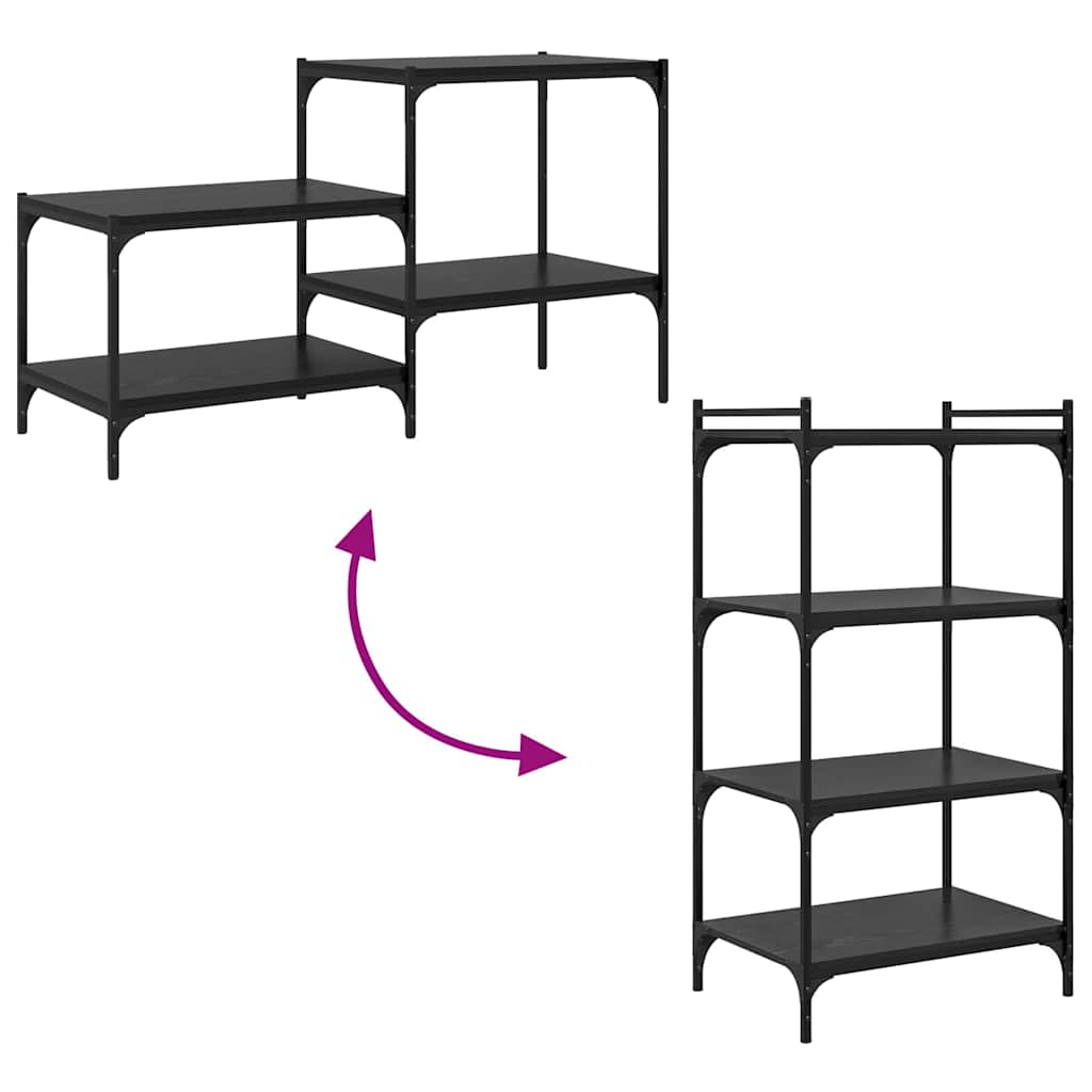 Bookshelf Board 4 pcs Black 60 x 40 x 1.5 cm Engineered wood