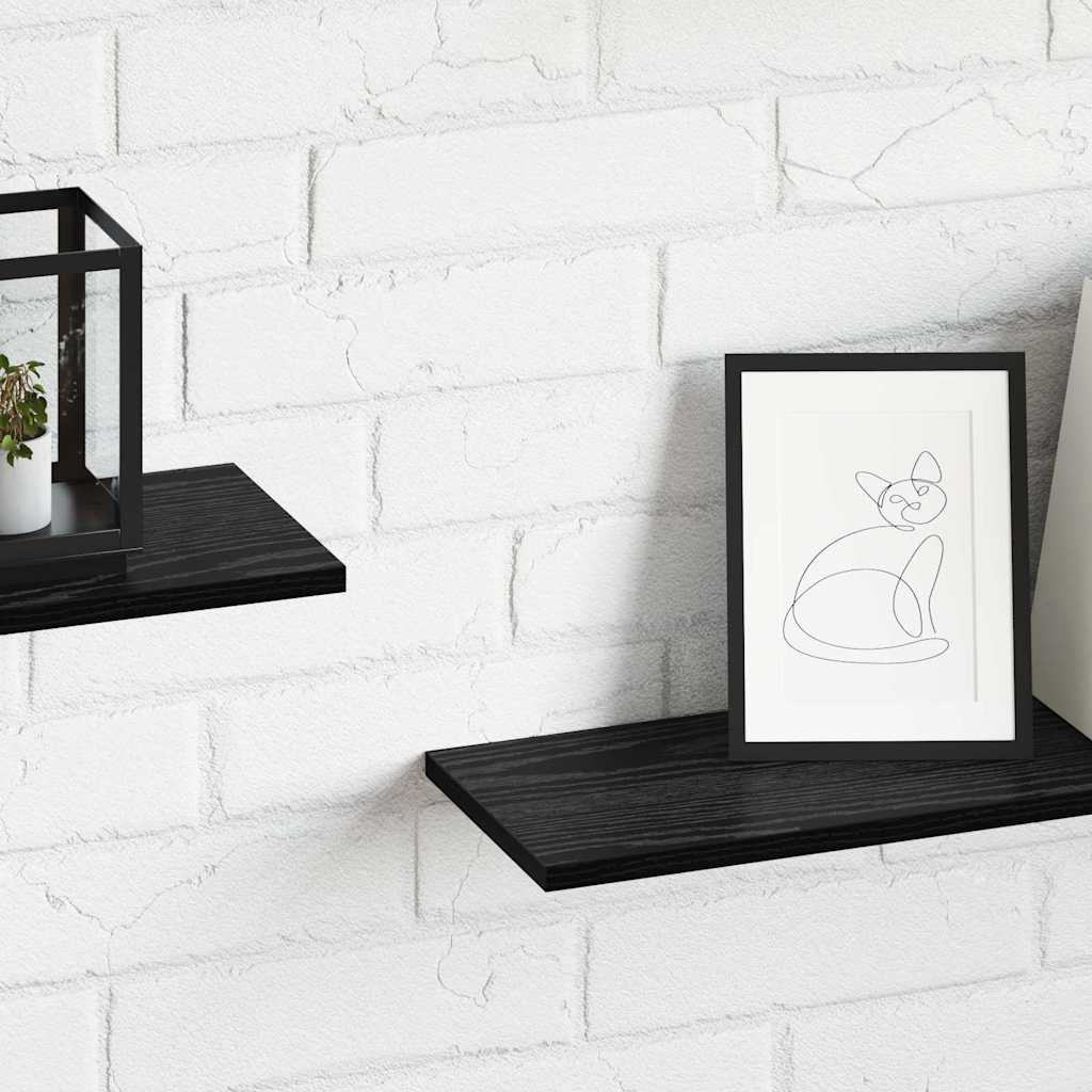 Bookshelf Board 4 pcs Black 80 x 20 x 1.5 cm Engineered wood