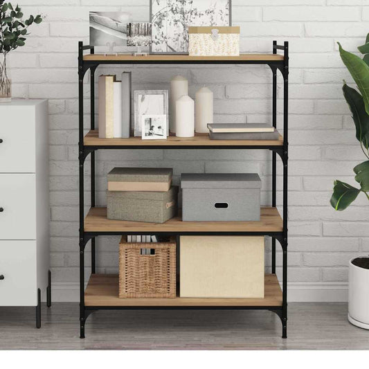 Bookshelf Board 4 pcs Brown 80 x 40 x 1.5 cm Engineered wood