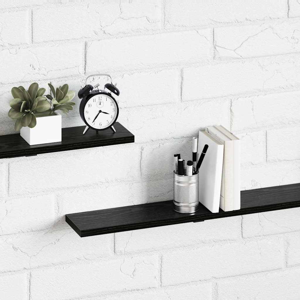 Bookshelf Board 4 pcs Black 100 x 10 x 1.5 cm Engineered wood