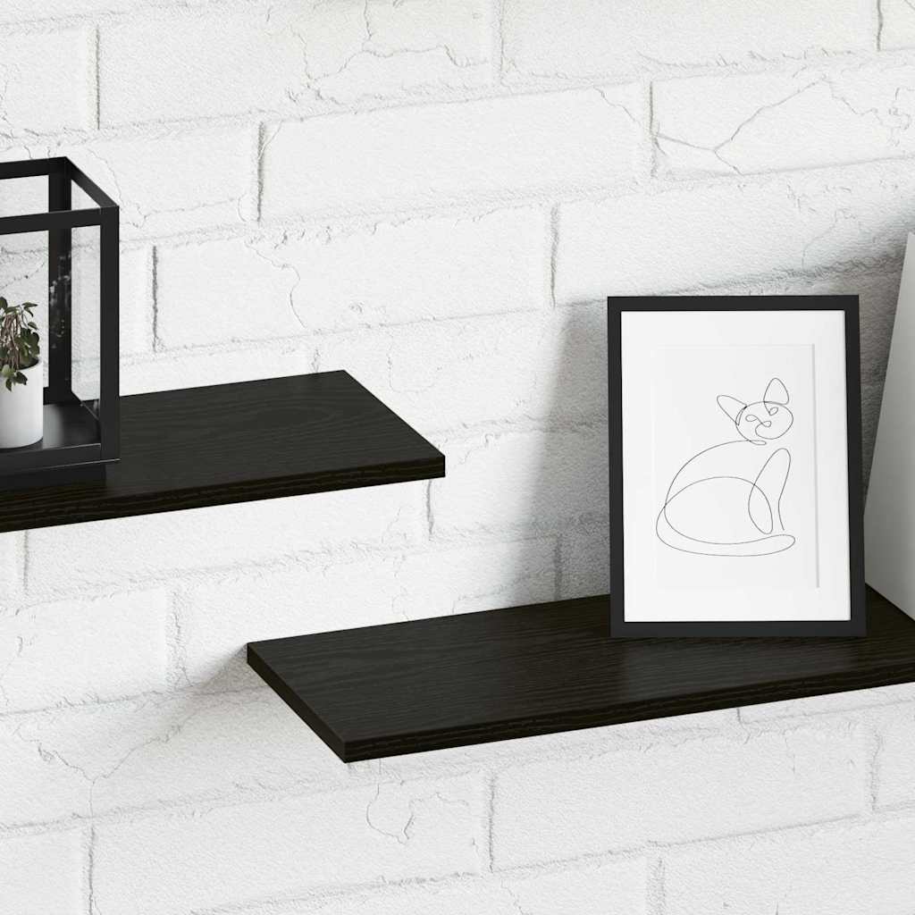 Bookshelf Board 4 pcs Black 100 x 20 x 1.5 cm Engineered wood