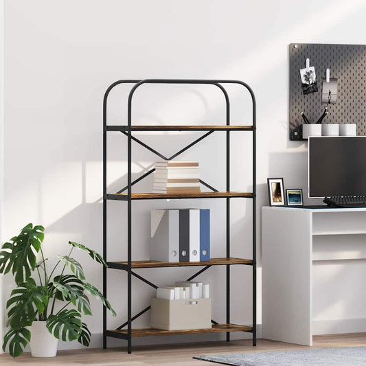 Bookshelf Smoked oak 80 x 30 x 146 cm Engineered wood