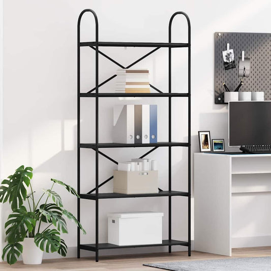 Bookshelf Black oak 80 x 30 x 183 cm Engineered wood