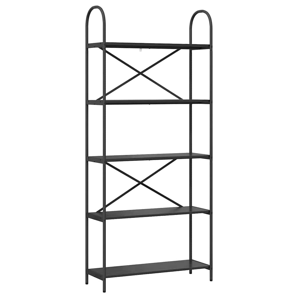 Bookshelf Black oak 80 x 30 x 183 cm Engineered wood