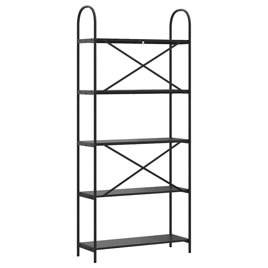 Bookshelf Black oak 80 x 30 x 183 cm Engineered wood