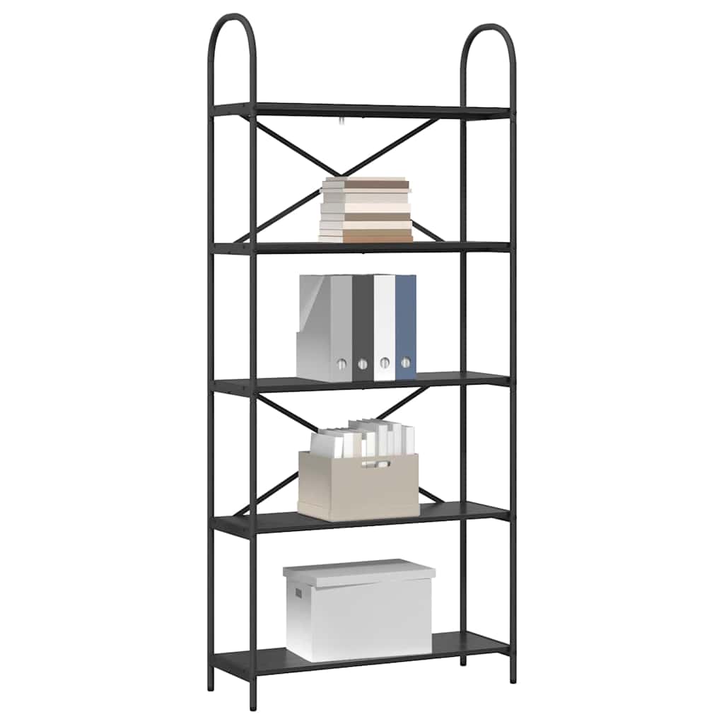 Bookshelf Black oak 80 x 30 x 183 cm Engineered wood