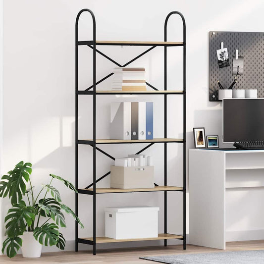 Bookshelf Sonoma oak 80 x 30 x 183 cm Engineered wood