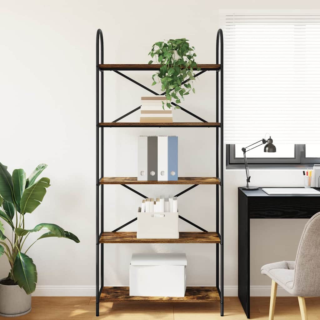 Bookshelf Smoked oak 80 x 30 x 183 cm Engineered wood