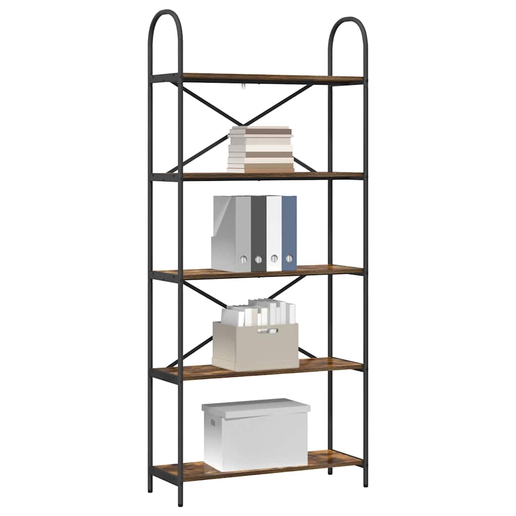 Bookshelf Smoked oak 80 x 30 x 183 cm Engineered wood
