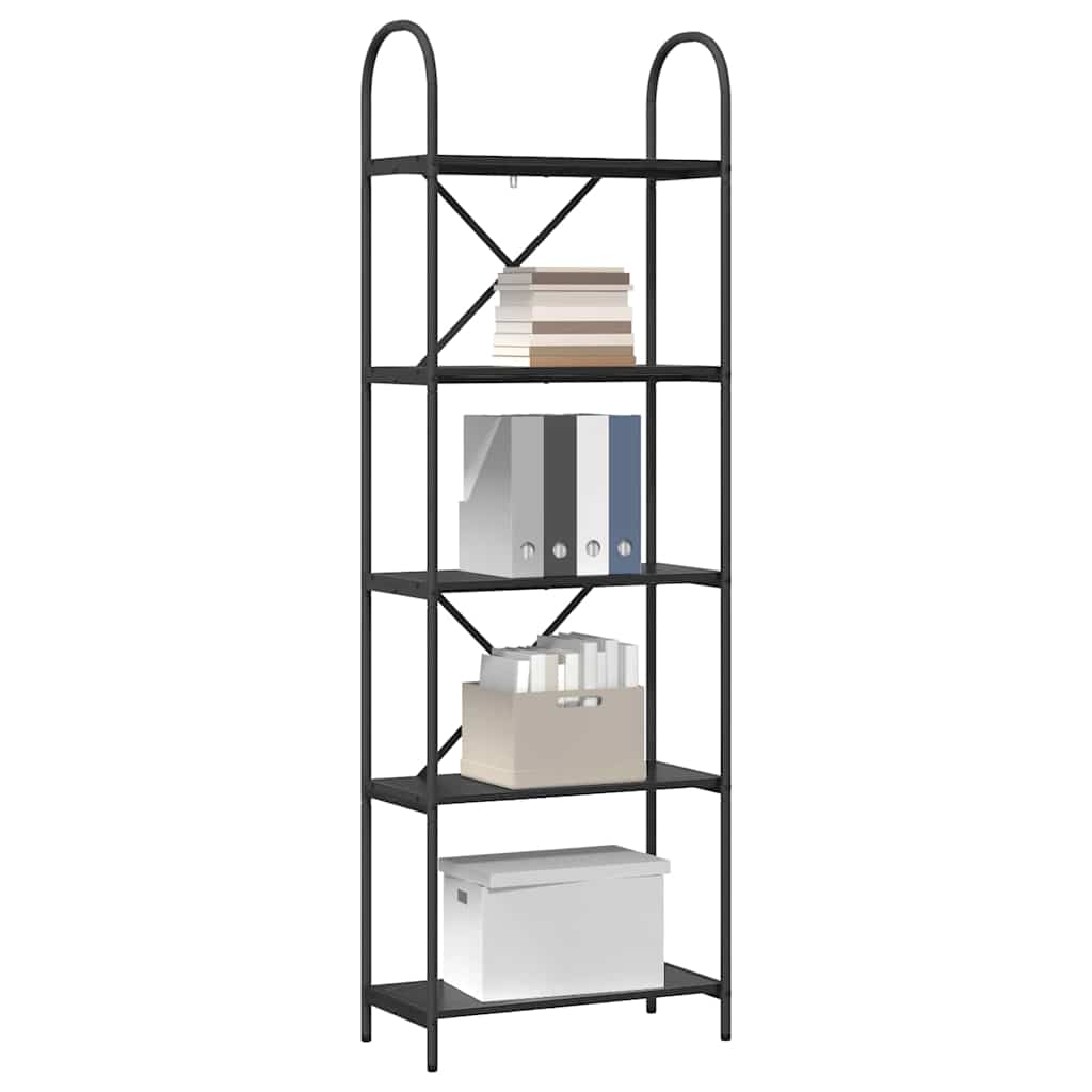 Bookshelf Black oak 60 x 30 x 183 cm Engineered wood
