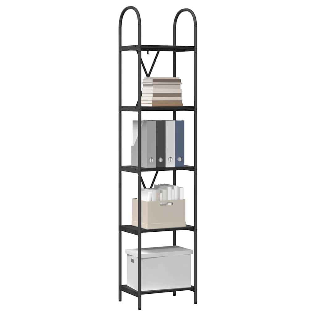 Bookshelf Black oak 40 x 30 x 183 cm Engineered wood