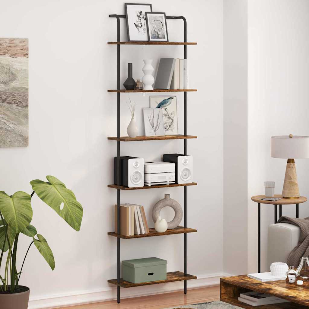 Bookshelf Smoked oak 60 x 24 x 203 cm Engineered wood