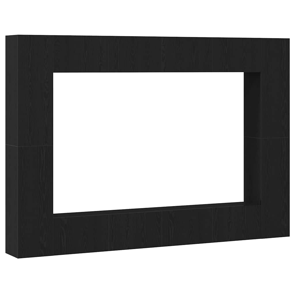8 Piece TV Cabinet Set Wall-mounted Black Oak Engineered Wood