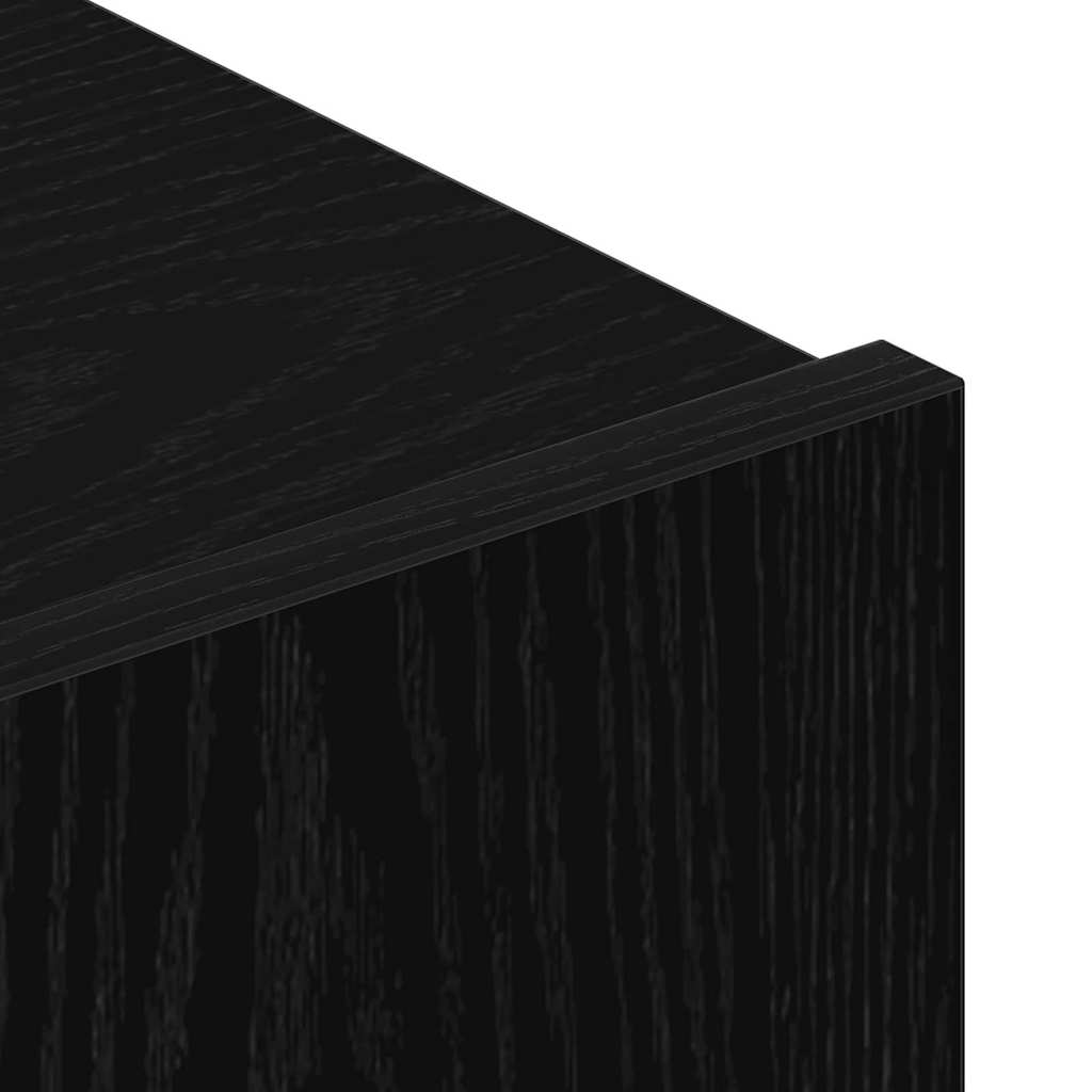 3 Piece TV Cabinet Set Wall-mounted Black Oak Engineered Wood