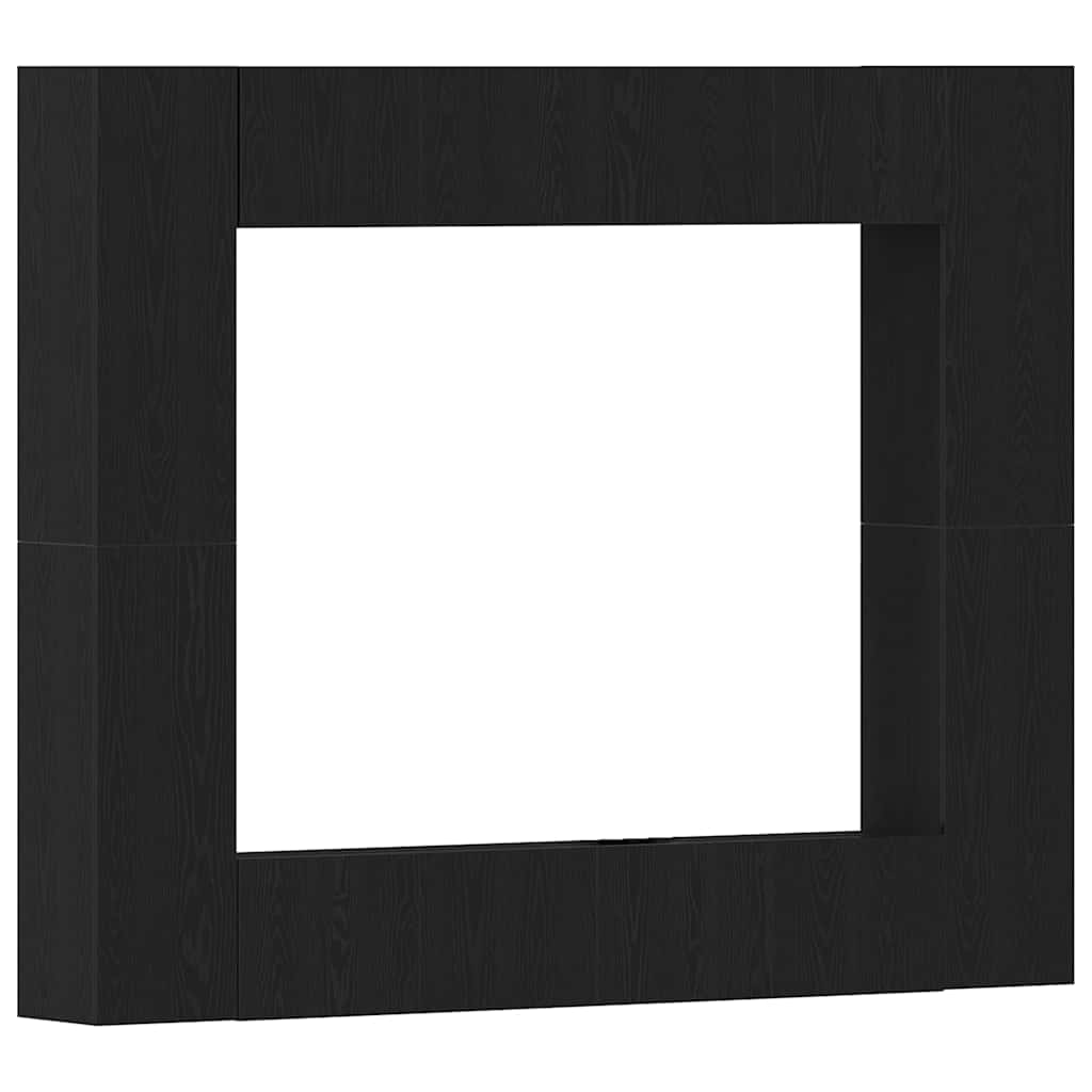 8 Piece TV Cabinet Set - Wall-Mounted, Black Oak, Engineered Wood
