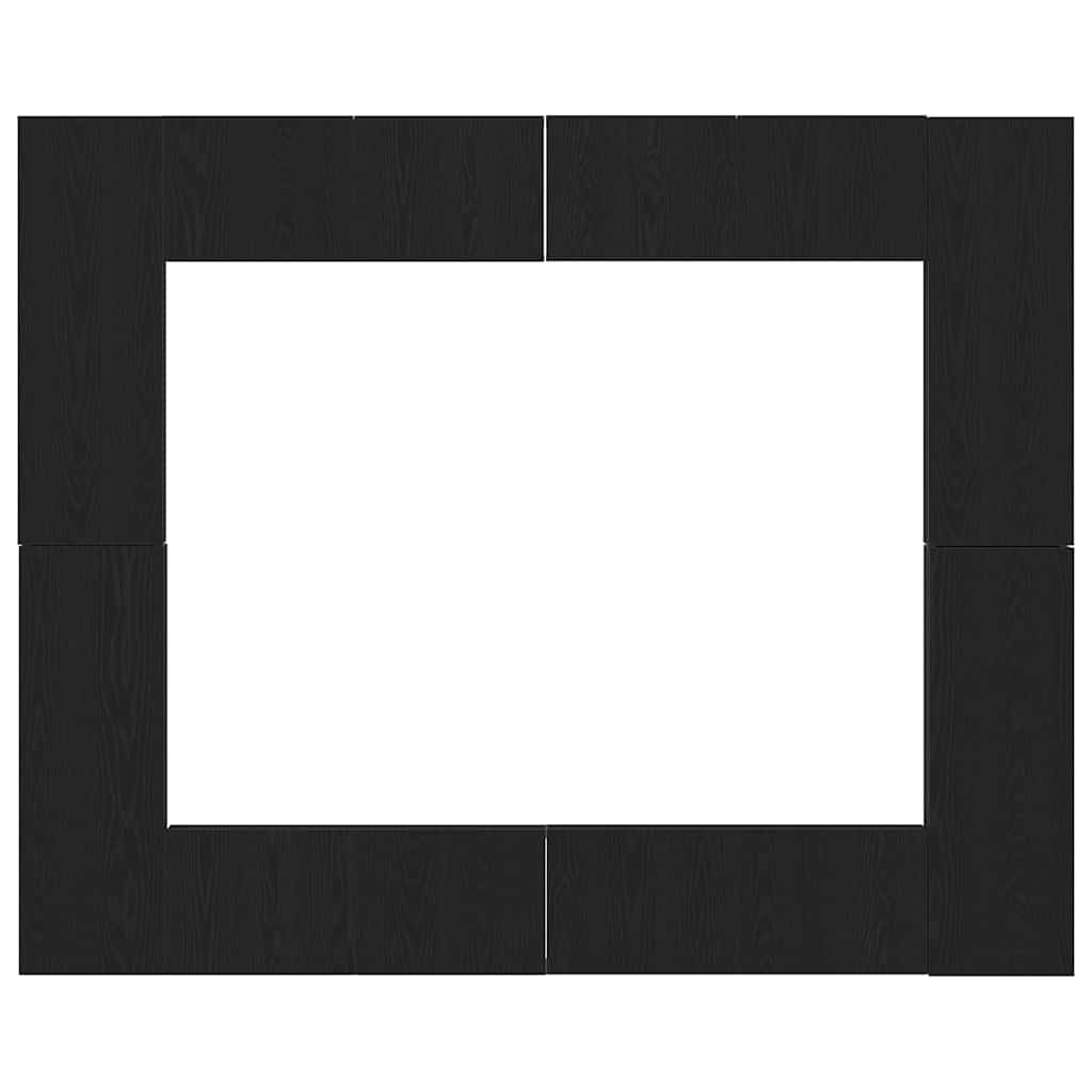8 Piece TV Cabinet Set - Wall-Mounted, Black Oak, Engineered Wood