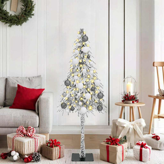 Christmas Tree with LED Strip Lights White 120 cm PE