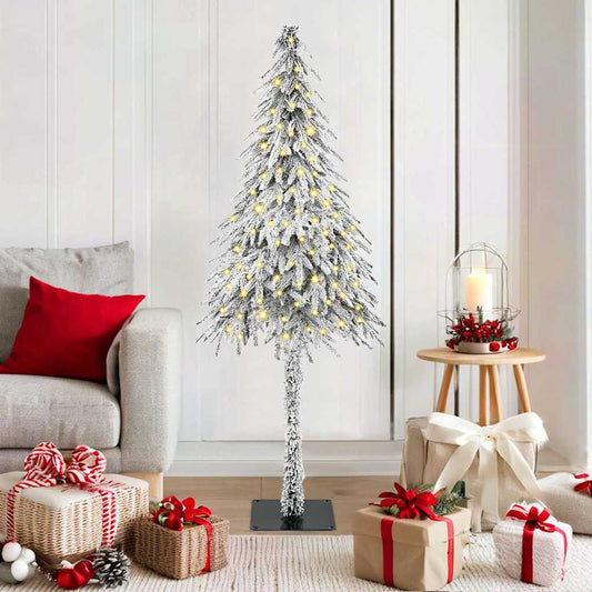 Christmas Tree with LED Strip Lights White 150 cm PE