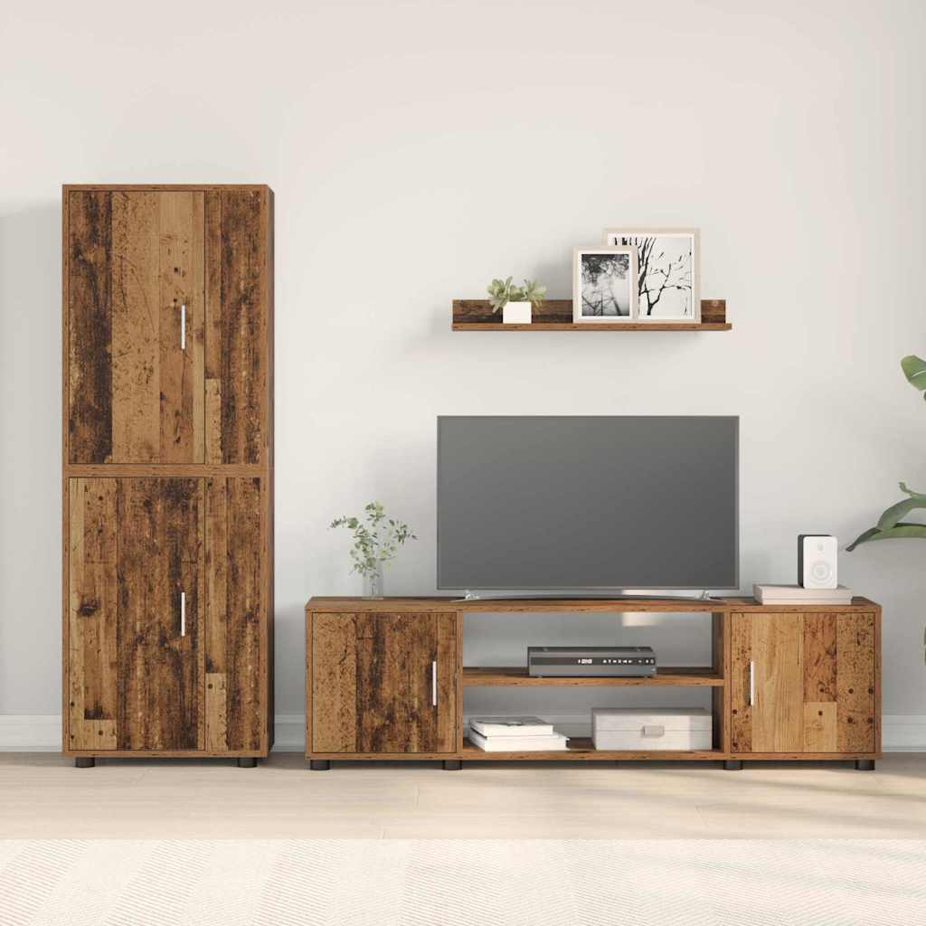 4 Piece TV Cabinet Set 4 pcs Old wood Engineered wood