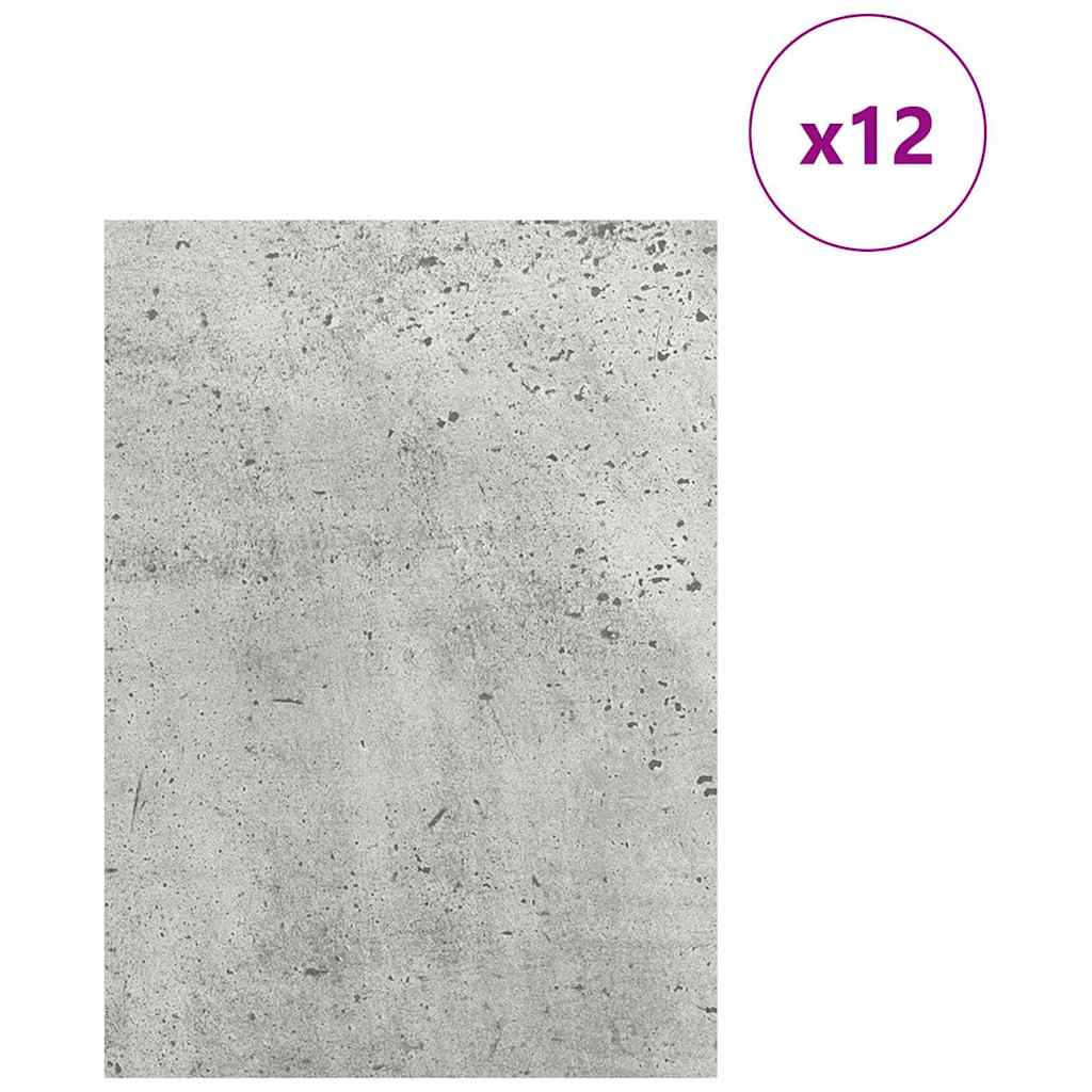 12 pcs Concrete grey Engineered wood