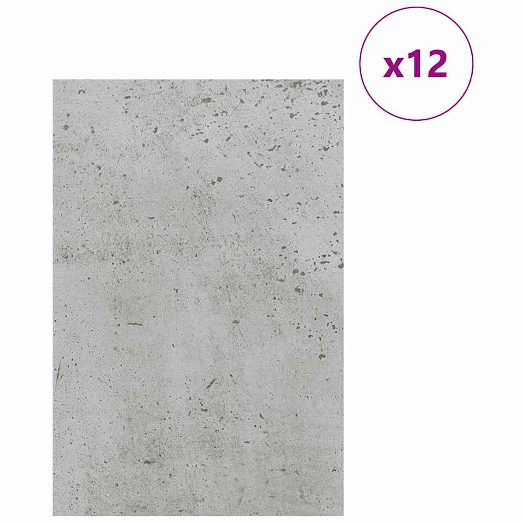 12 pcs Concrete grey Engineered wood