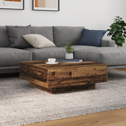 Coffee Table Old wood & & Blue 80 x 80 x 31 cm Engineered wood