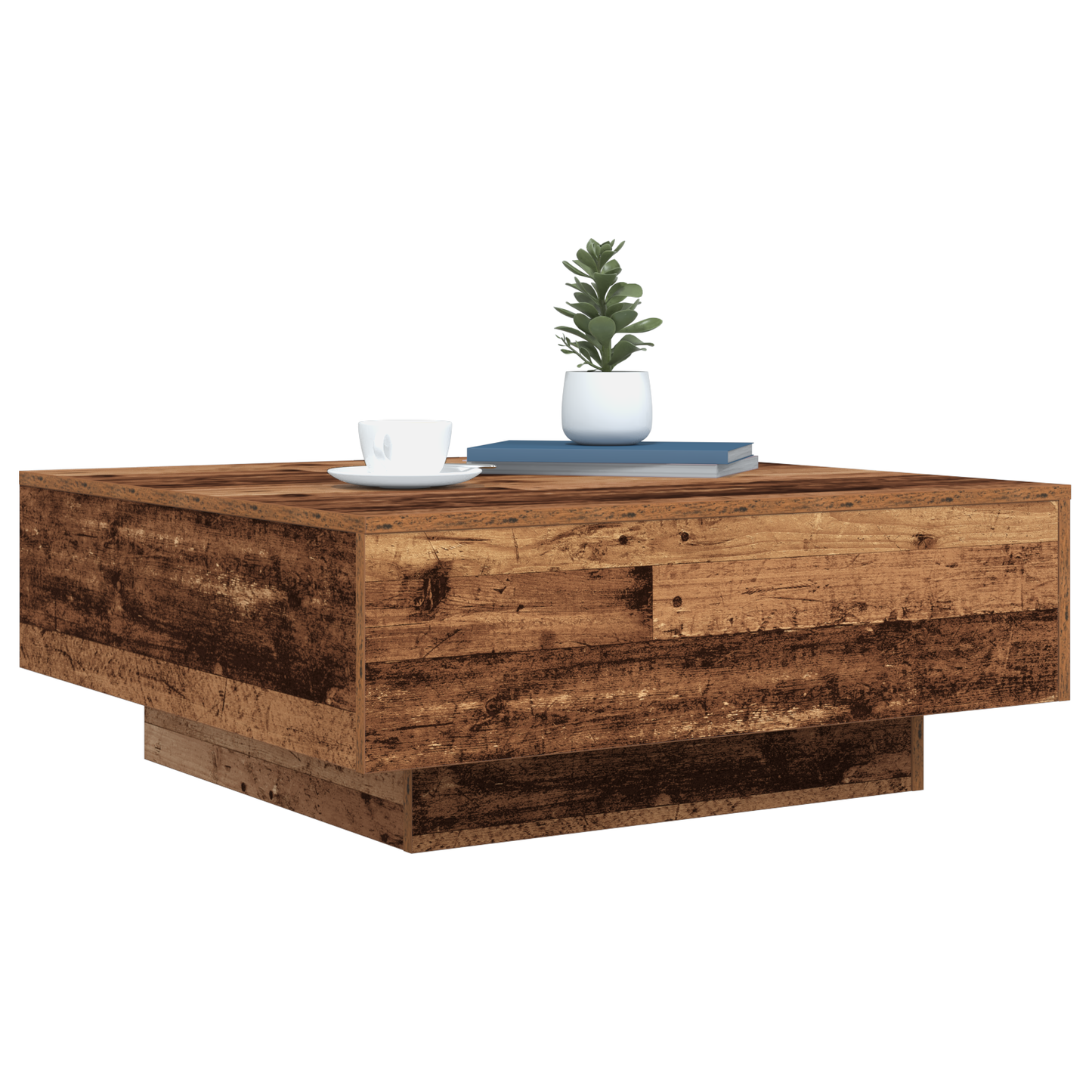 Coffee Table Old wood & & Blue 80 x 80 x 31 cm Engineered wood