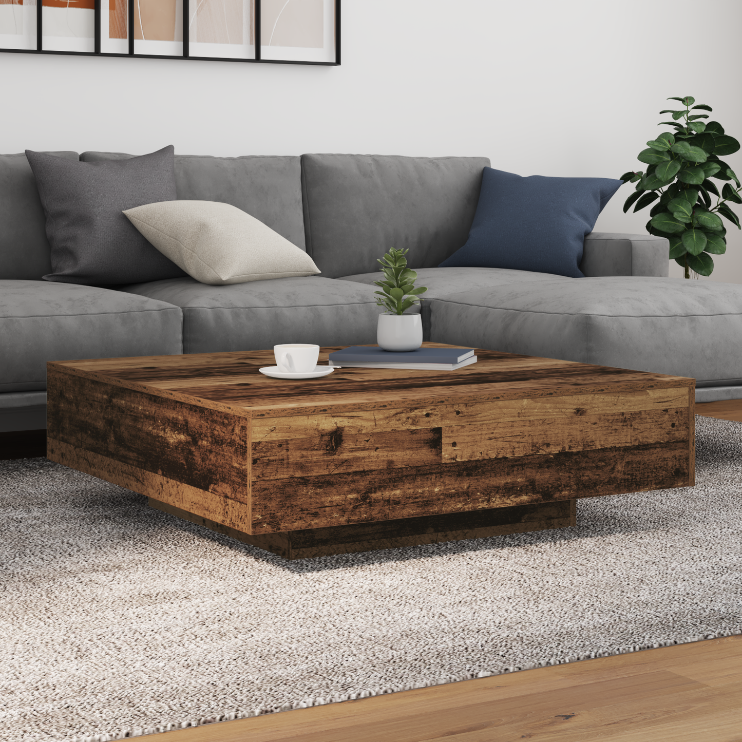 Coffee Table Old wood 100 x 100 x 31 cm Engineered wood